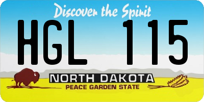 ND license plate HGL115