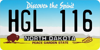 ND license plate HGL116