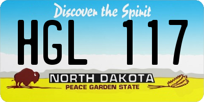 ND license plate HGL117