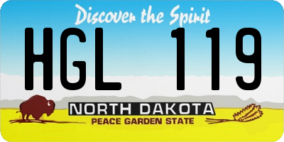 ND license plate HGL119