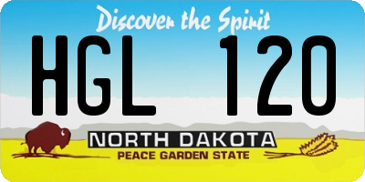 ND license plate HGL120