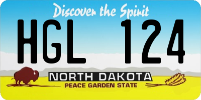ND license plate HGL124