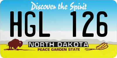 ND license plate HGL126