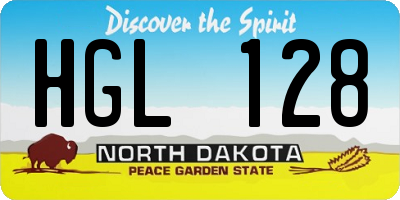 ND license plate HGL128