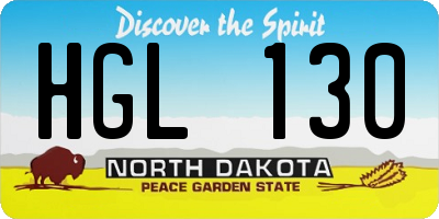 ND license plate HGL130