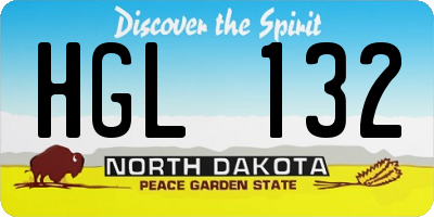 ND license plate HGL132