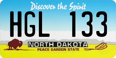 ND license plate HGL133