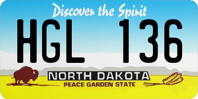 ND license plate HGL136