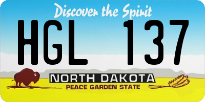 ND license plate HGL137