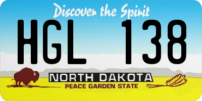 ND license plate HGL138