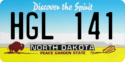 ND license plate HGL141