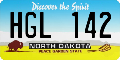 ND license plate HGL142