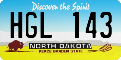 ND license plate HGL143