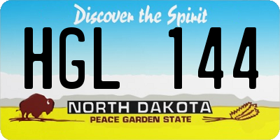 ND license plate HGL144