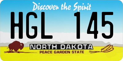 ND license plate HGL145