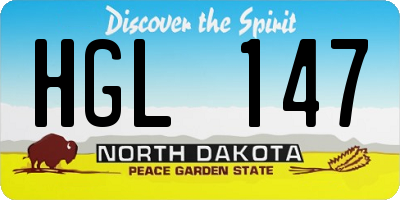 ND license plate HGL147