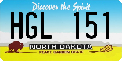 ND license plate HGL151