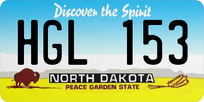 ND license plate HGL153