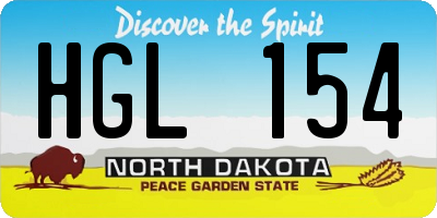 ND license plate HGL154