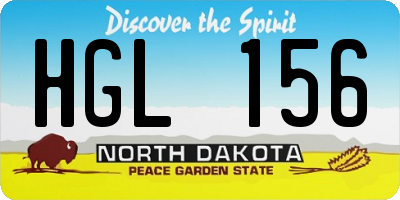 ND license plate HGL156