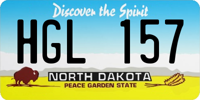ND license plate HGL157