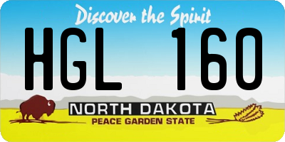 ND license plate HGL160