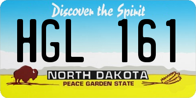 ND license plate HGL161