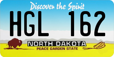 ND license plate HGL162