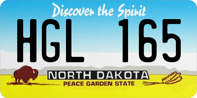 ND license plate HGL165