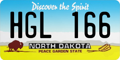 ND license plate HGL166
