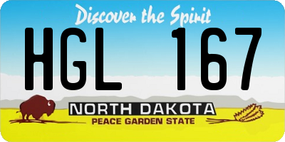 ND license plate HGL167