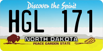ND license plate HGL171