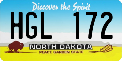 ND license plate HGL172