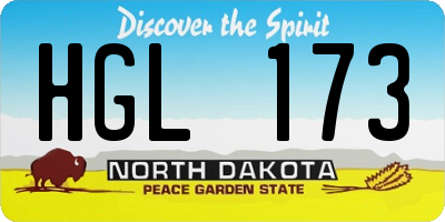 ND license plate HGL173