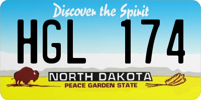ND license plate HGL174