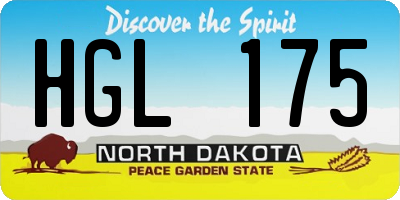 ND license plate HGL175