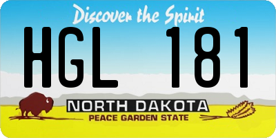 ND license plate HGL181