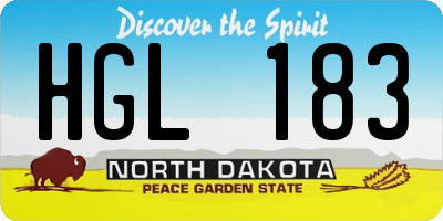 ND license plate HGL183