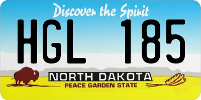 ND license plate HGL185