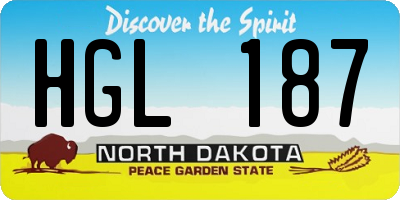 ND license plate HGL187