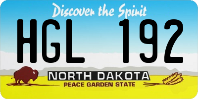 ND license plate HGL192