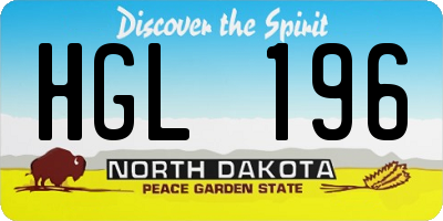 ND license plate HGL196