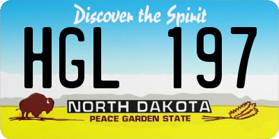 ND license plate HGL197