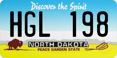 ND license plate HGL198