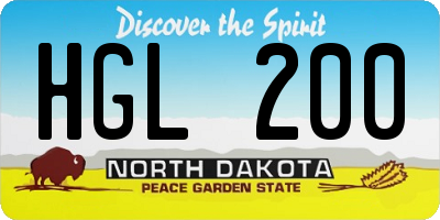 ND license plate HGL200