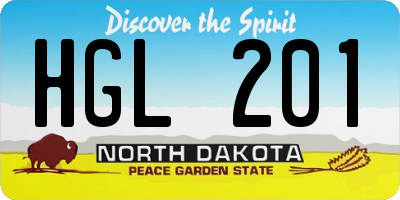 ND license plate HGL201