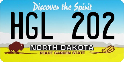 ND license plate HGL202