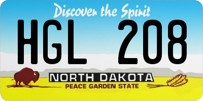 ND license plate HGL208