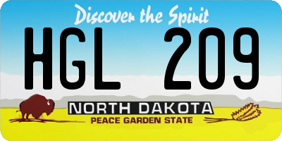 ND license plate HGL209