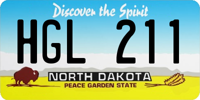 ND license plate HGL211